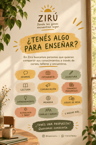Espacio Zirú - espacio de talleres y eventos 🌿